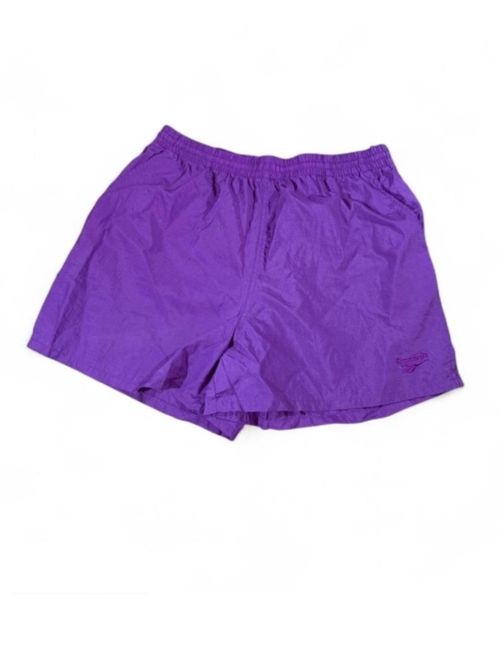 1990s Vintage Reebok Purple Nylon Athletic Shorts | 90s men’s size XL